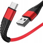 Kabel SPIDER - wzmocniony - micro USB - 2m - czerwony
