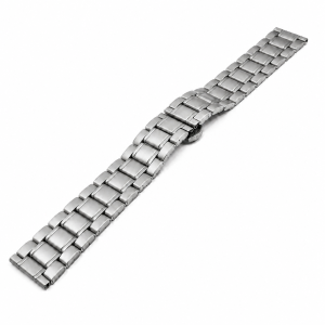 Bransoleta stalowa standard do zegarka model 9 - 18 mm -  srebrna matowa