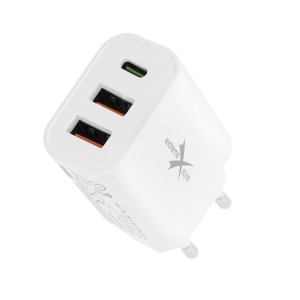 Ładowarka sieciowa GaN USB Typ-C + 2 x USB - PD - SFC - 48W - TC48CUU
