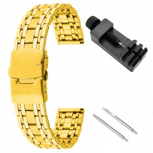 Bransoleta do zegarka stalowa standard 24MM ZŁOTA 